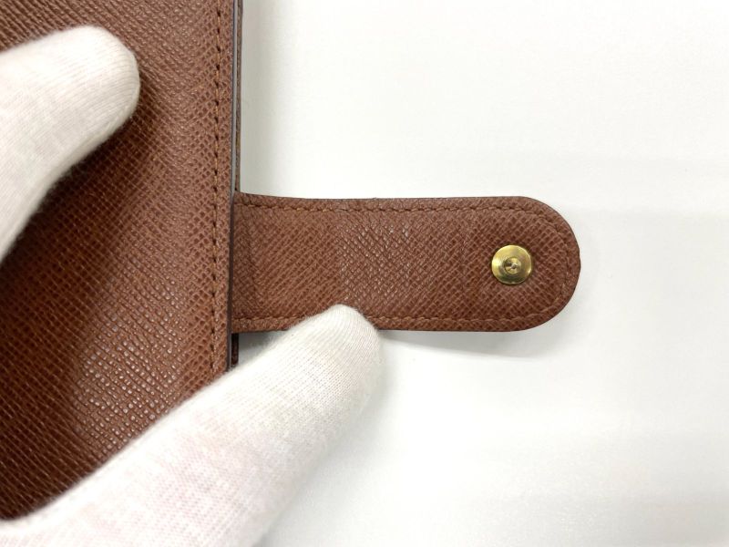 Louis Vuitton Monogram Porte Papier Zip Snap Closure Fold Wallet M61207 Brown