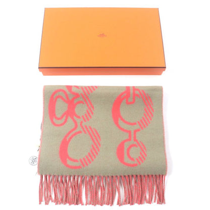  Hermes Dre Buckle 100% Cashmere Fringed Scarf Glaze Pink With Box Made In