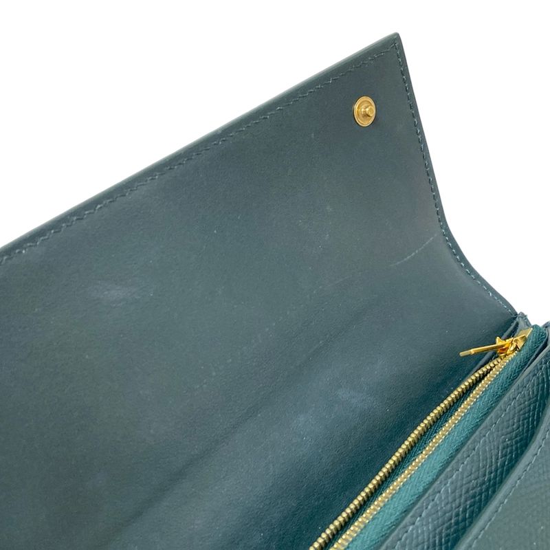 Celine Long Wallet Large Flap Wallet 10b563bel31an Amazon (dark Green)