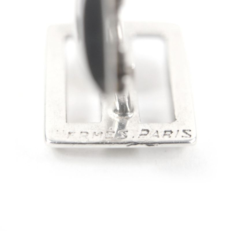 Hermes Vintage H Logo Motif Cufflinks Button Cufflinks Sv925 Silver With Box