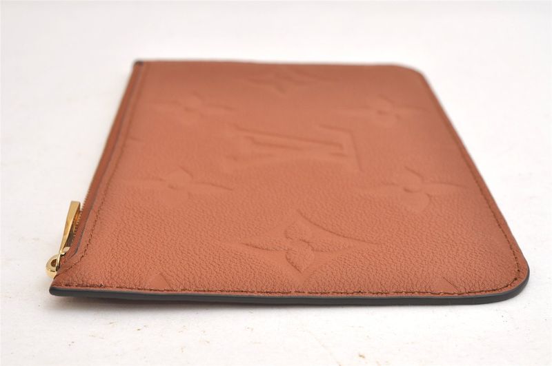 Louis Vuitton Monogram Empreinte Neverfull Pouch Wallet Brown LV 3391n