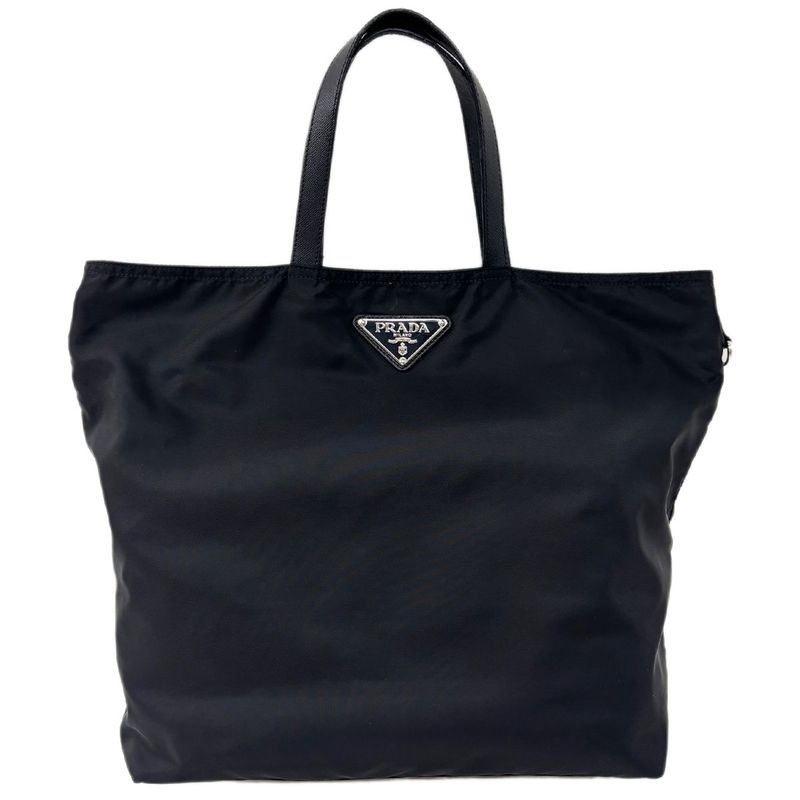 Prada Nylon Tessuto Tote Bear Basket Black