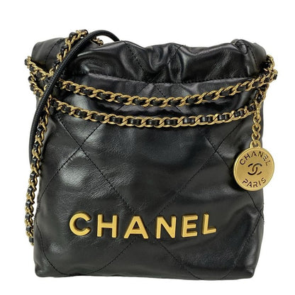 Chanel Shoulder Bag Chanel 22 Mini Handbag As3980 Black 2way/chain Shoulder/vint