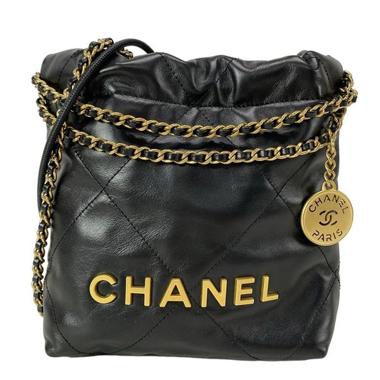 Chanel Shoulder Bag Chanel 22 Mini Handbag As3980 Black 2way/chain Shoulder/vint