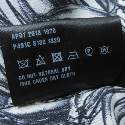 Prada 18AW P491c 100% Silk 100% Banana Allover Print Long Sleeve Shirt Black