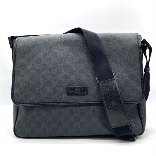Gucci Shoulder Bag GG Supreme Canvas 169935 Black Messenger Bag Unisex