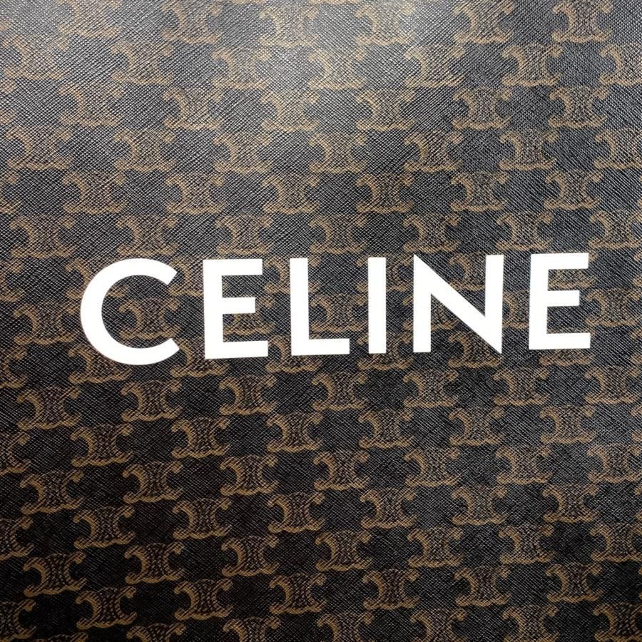 Celine Tote Shoulder Bag Medium Vertical Cabas 194432 Triomphe Black Brown