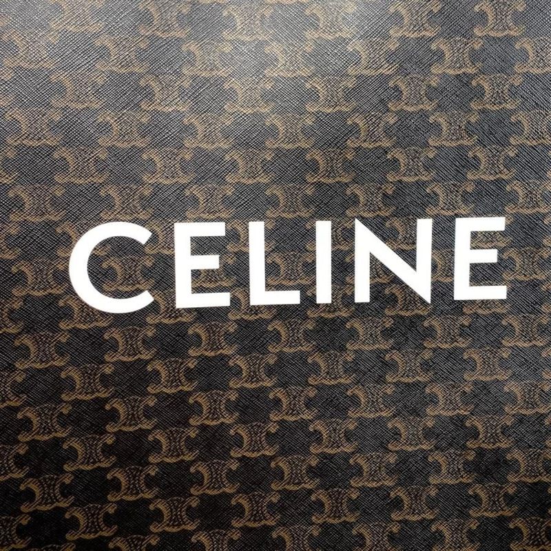 Celine Tote Shoulder Bag Medium Vertical Cabas 194432 Triomphe Black Brown