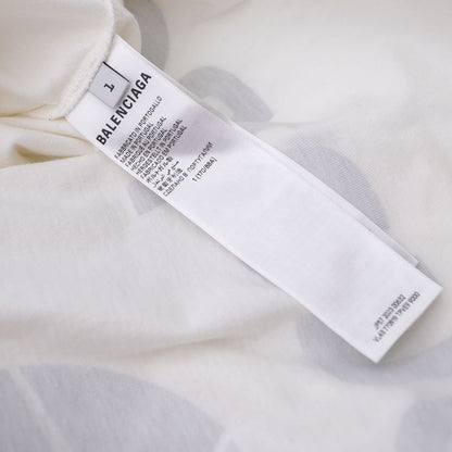 Balenciaga Oversized Short Sleeve T-shirt Unisex Size L Cotton White Logo