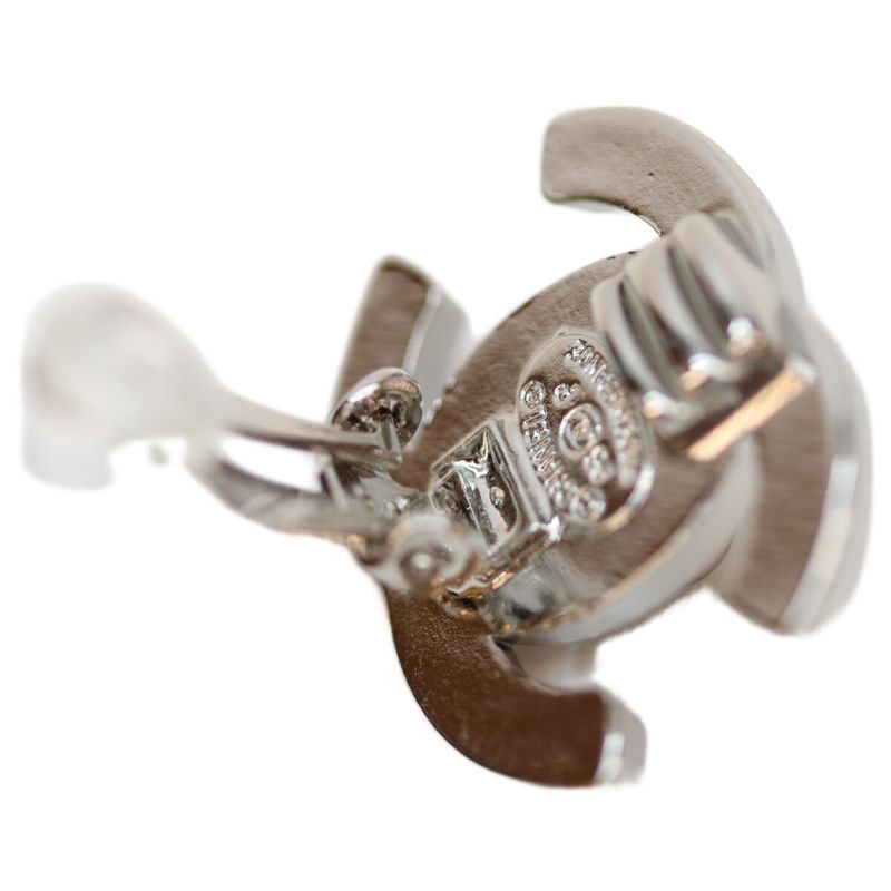Chanel 96P Silver Turnlock Coco Mark Earrings
