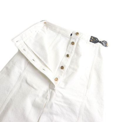 Louis Vuitton 100% Cotton Monogram Ribbon With Logo Button Front Slit White