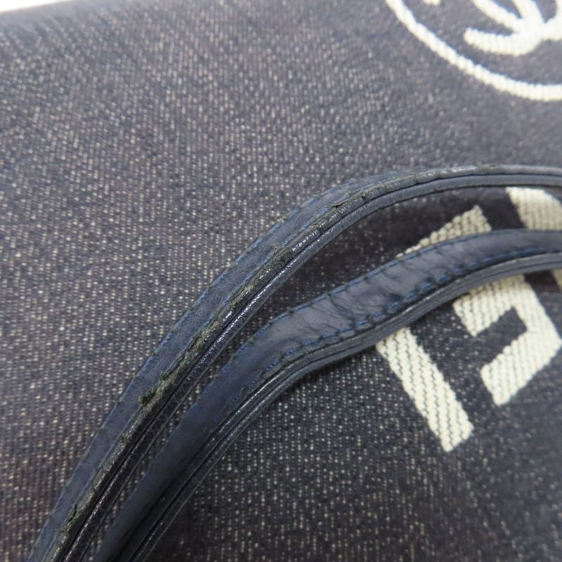 Chanel Deauville Gold Hardware Tote Bag Denim Women's