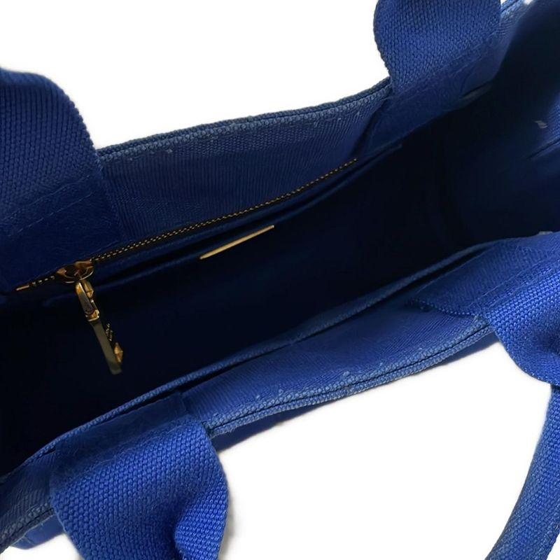 Prada Tote Bag Canapa Blue And Ivory