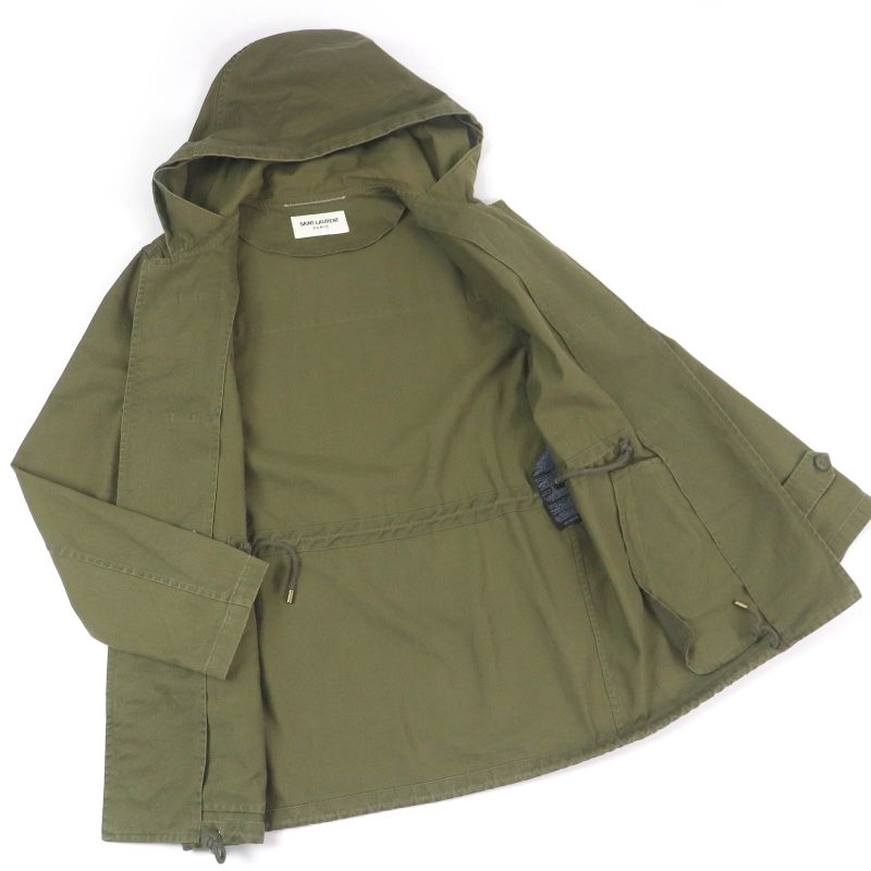 Saint Laurent Paris 632467 Cotton Linen Toggle Button Military Duffle Coat