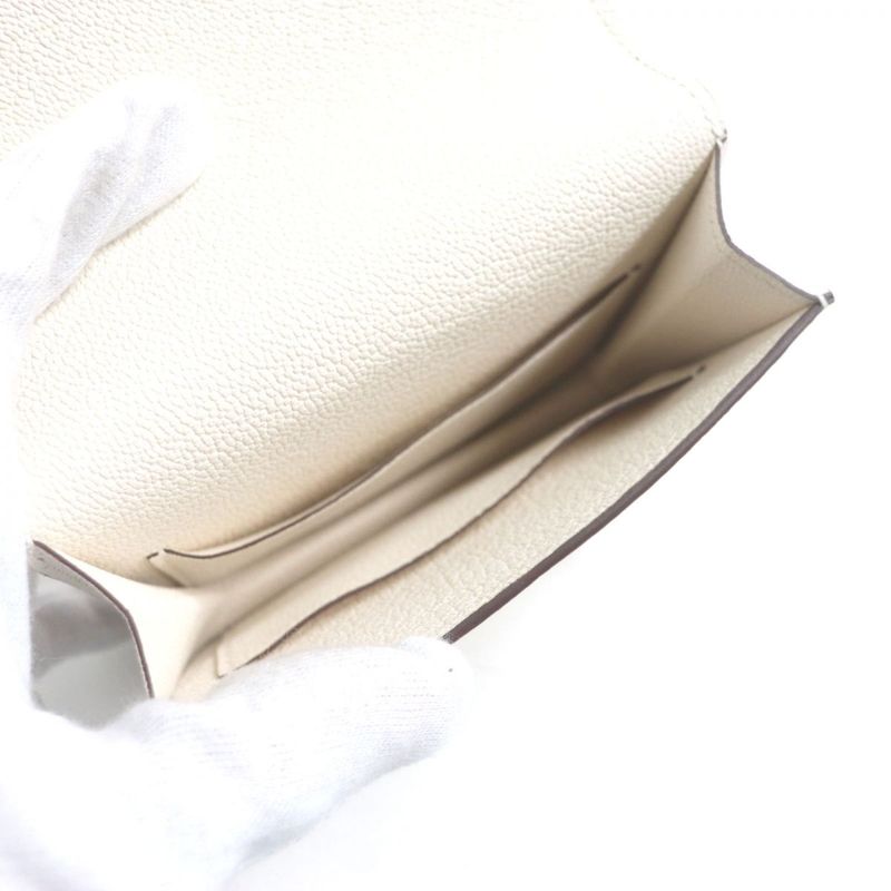 Hermes Lulu Slim Chevre Mizor Leather Compact Wallet/wallet Nata Gold Hardware