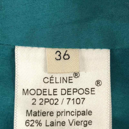Celine - Phoebe Period Wool Nylon Wrap Skirt - 36 - Green - Women's