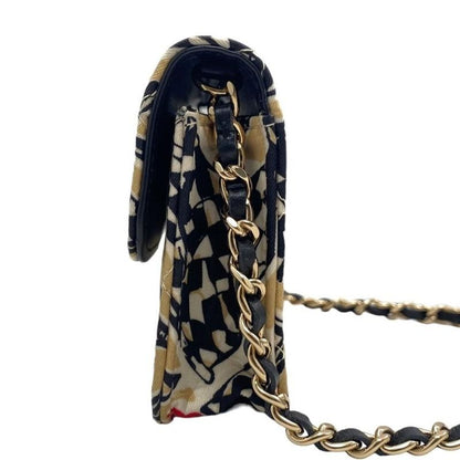 Chanel Mini Chain Shoulder Year End Gift Checkered Flag Black Beige Shoulder
