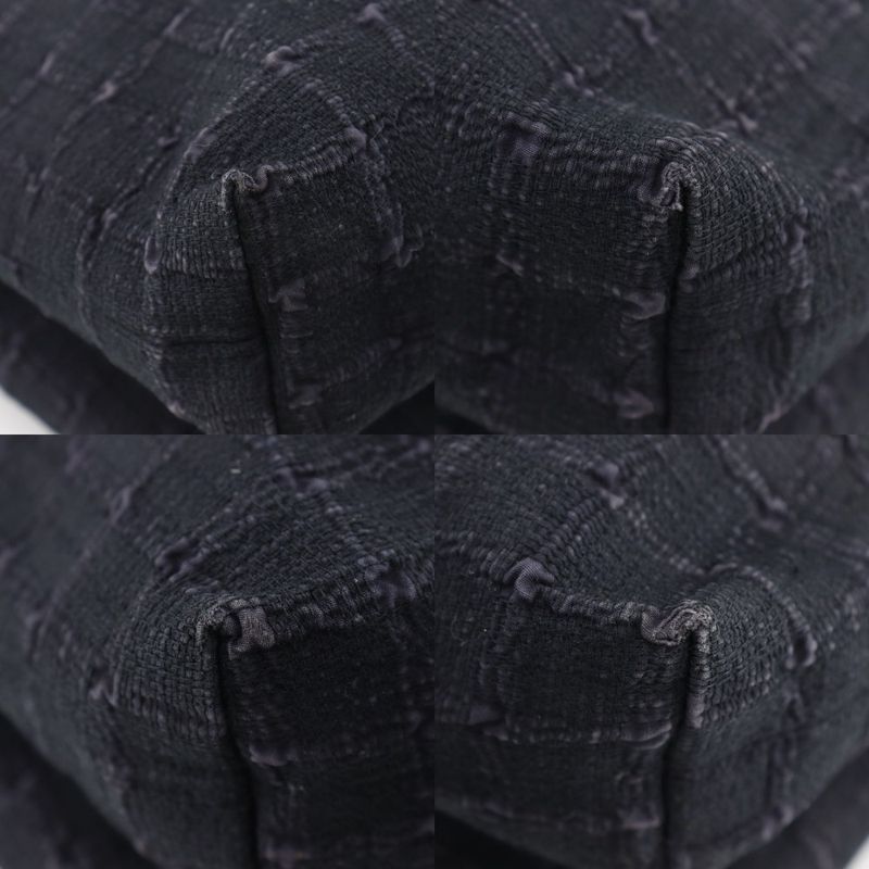 Hermes Amedava Cabas De Poche Long Shoulder Canvas Black Women's Shoulder Bag