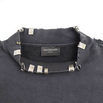 Balenciaga Earrings Neck Sweatshirt 762718 Tpvd9 Charcoal 1
