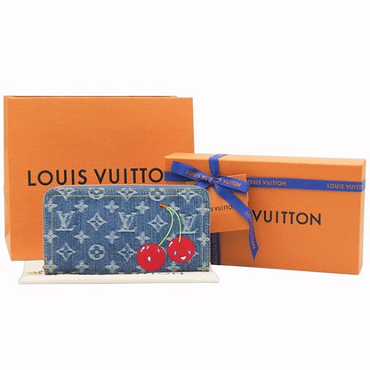 Louis Vuitton LV X Tm Zippy Wallet Monogram Cherry Denim Cotton