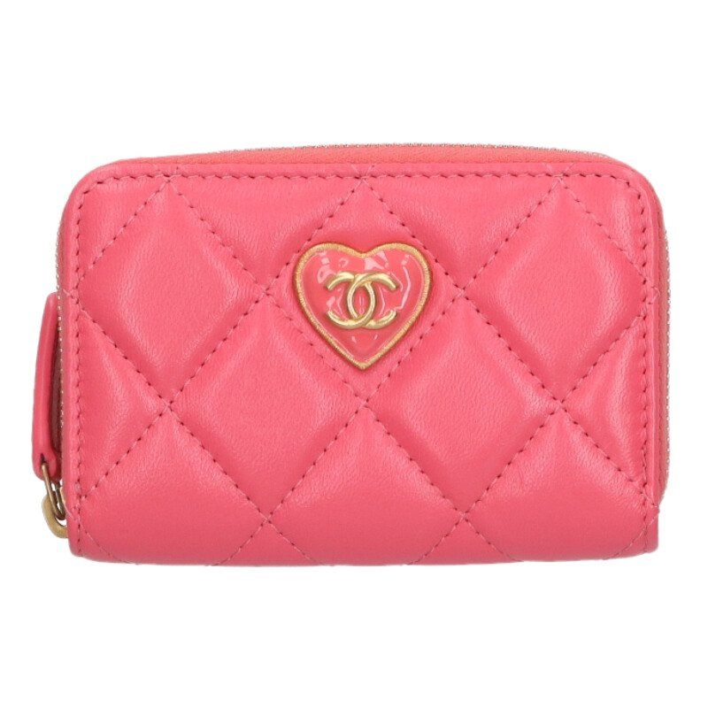 Chanel Matelasse Lambskin Leather Card Case Women