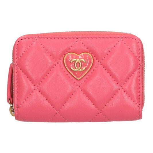 Chanel Matelasse Lambskin Leather Card Case Women