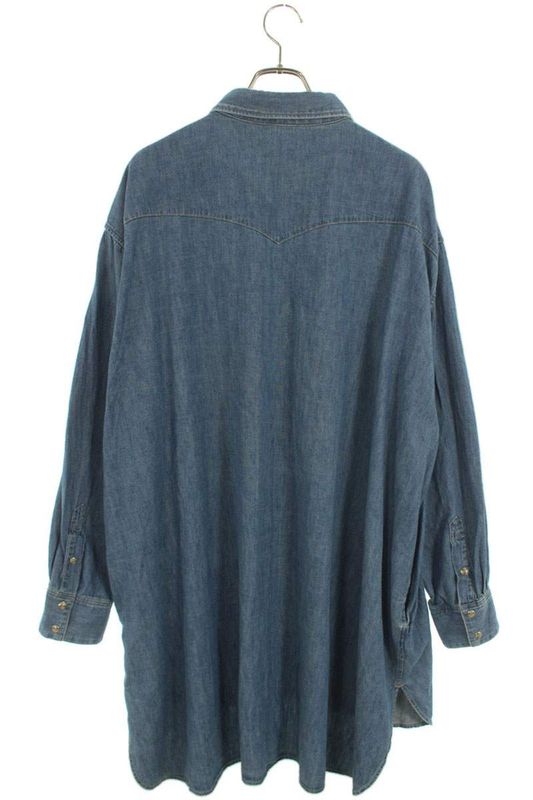 Celine 2t217362m Western Denim Long Sleeve Shirt Men's XL