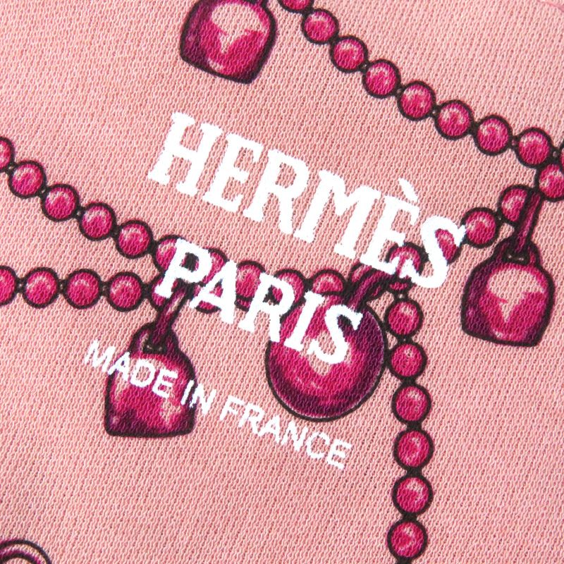 Hermes 22AW 100% Cotton Tresor De Medor Short Sleeved T-shirt Cut And Sewn Pink
