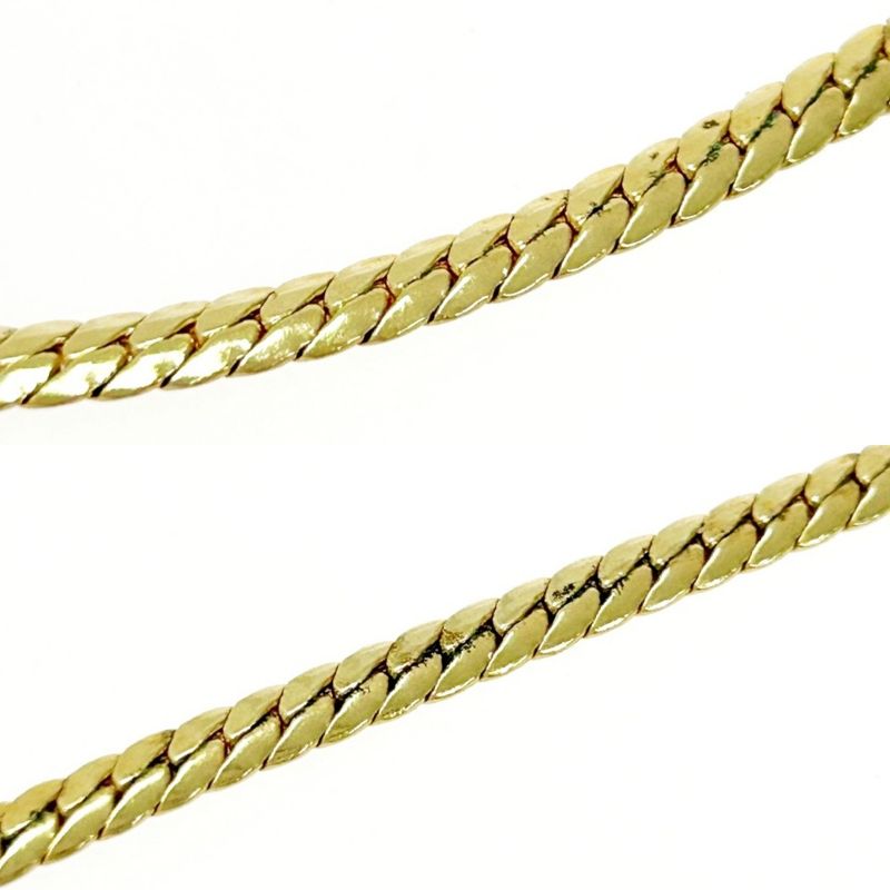 Christian Dior GP Rhinestone Colored Stone CD Logo Necklace Gold Blue 483543