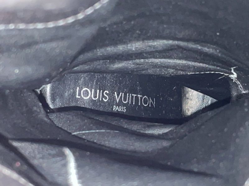 Louis Vuitton Leather Cross Belt Heel Long Boots Women's 34 1 2 El0503 Black