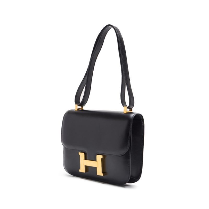 Hermes Constance 23 Shoulder Bag Box Calf Black With Gold Hardware Shoulder Bag