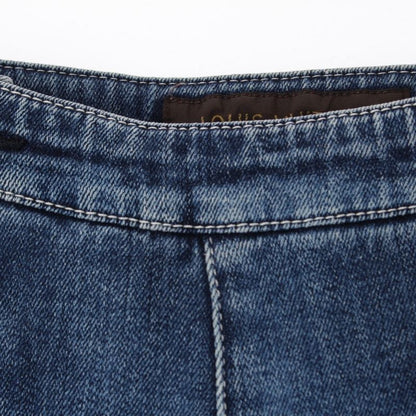 Louis Vuitton Side Zip Design Stretch Denim Pants Bottoms Blue 38
