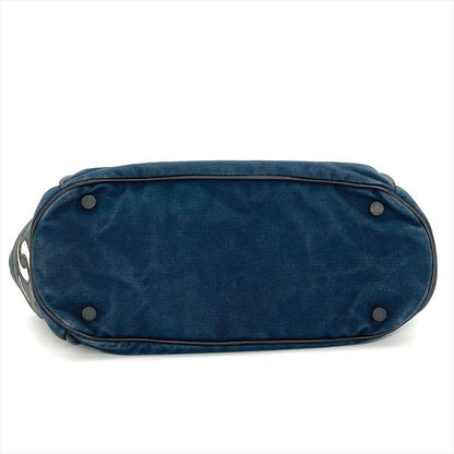 Chanel NO5 Coco Mark Choco Bar Handbag Canvas A28010 Navy Rope Handle Ladies