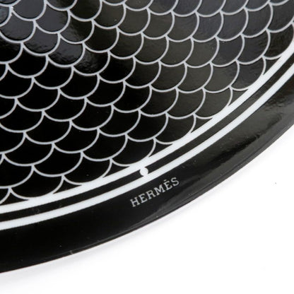 Hermes Panplate H DECO Set Of 2 White Black Plate Pair Pottery Accessori