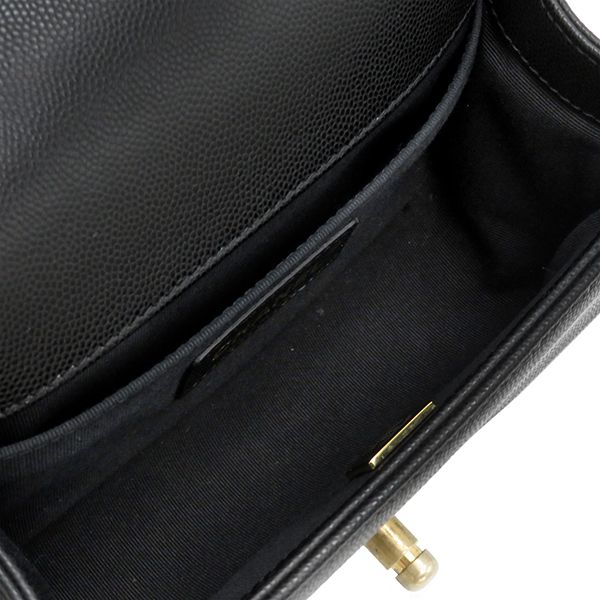 Chanel Shoulder Bag Boy Chanel Mini Chain Shoulder Caviar Skin Black Gold