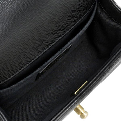 Chanel Shoulder Bag Boy Chanel Mini Chain Shoulder Caviar Skin Black Gold