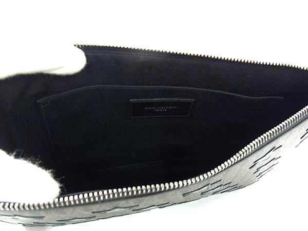 Saint Laurent PVC X Leather Star Clutch Bag Second Bag Men's Brownish