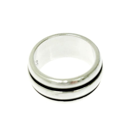 Tiffany & Co Silver Grooved Double Line Ring 9.4g 925 Engraved 434280 Ring
