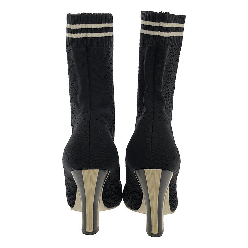 Fendi Rococo Heeled Sock Boots - Women's - 35 - Black