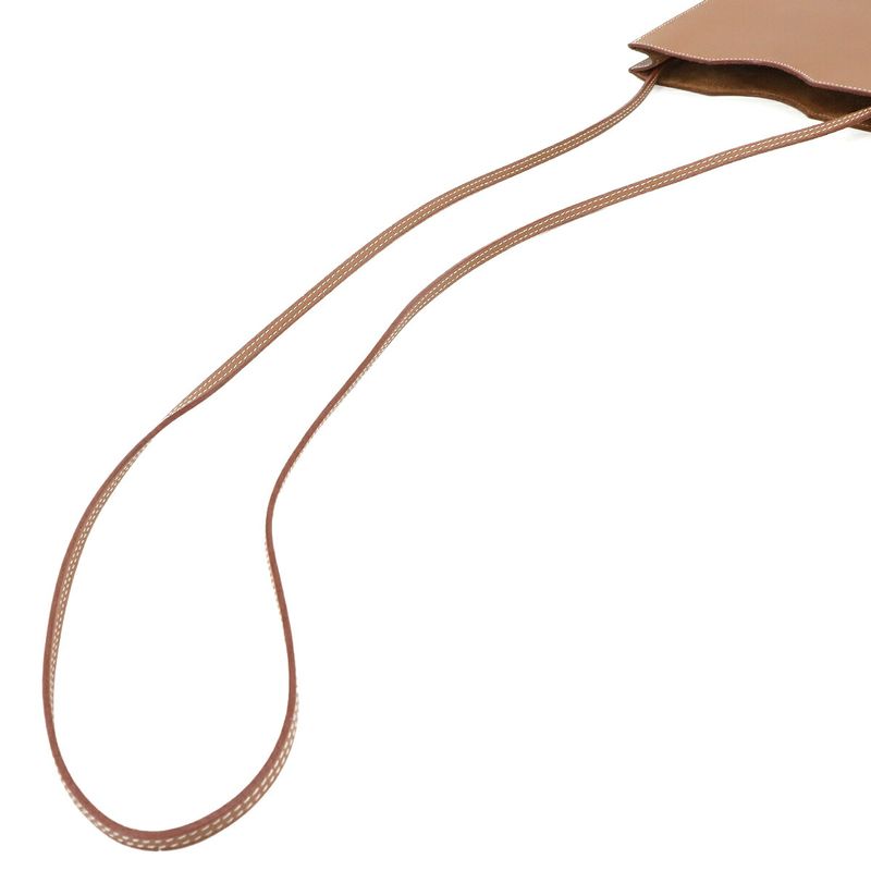 Hermes Onimaitou Shoulder Bag Pochette Evercolor Brown Onimaitou 90299346