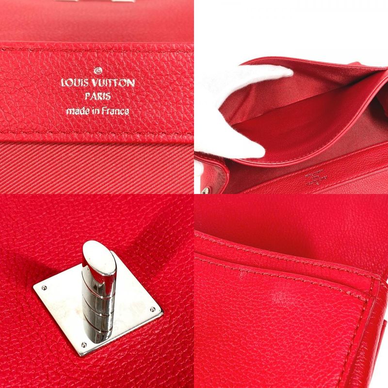 Louis Vuitton Handbag Lock Me 2 BB M51202 Calf Leather Ruby Red