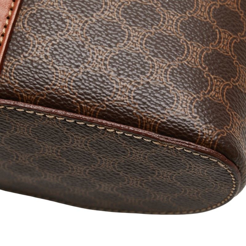 Celine Macadam Vanity Bag Shoulder Bag 2WAY Brown PVC Leather Women Celine