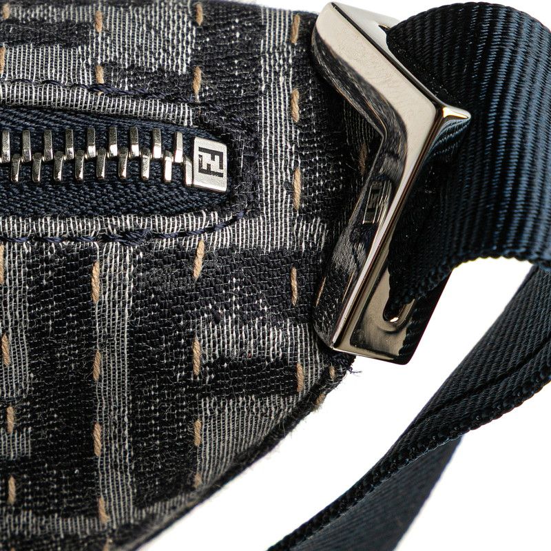 Fendi Zucca Melon Small Crossbody Bag Shoulder Bag 7va635 Grey Navy Canvas