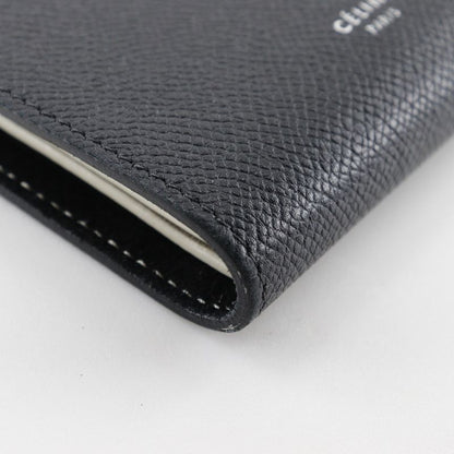 Celine Medium Strap Calf Black/beige Women's Fold Wallet