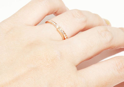 Tiffany & Co 18K Pink Gold Diamond 034ct Lock Ring Full Diamond