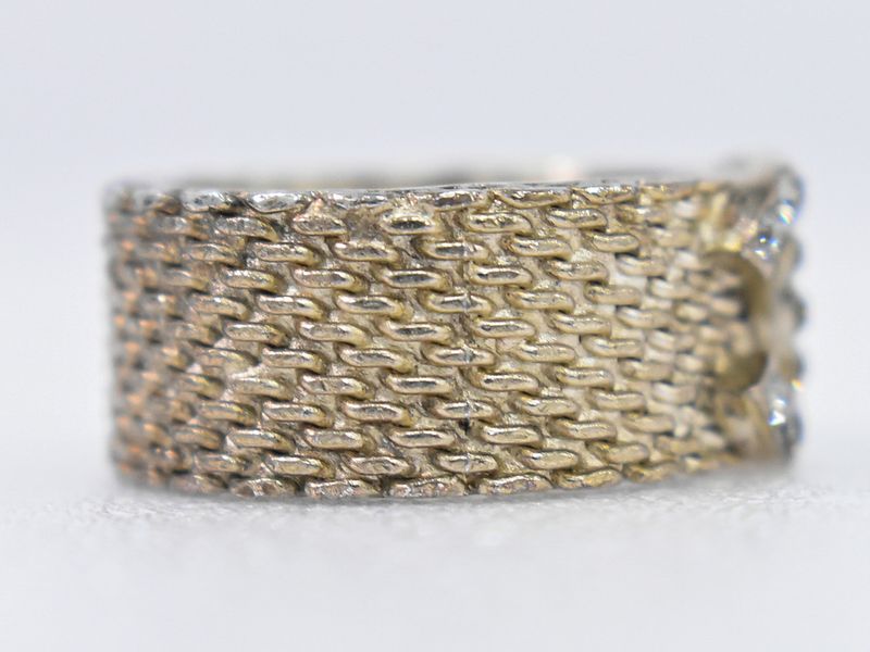 Authentic Chanel Coco Mark Rhinestone Ring Size 14 GP Gold Plated Coco Mark