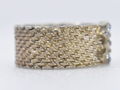 Authentic Chanel Coco Mark Rhinestone Ring Size 14 GP Gold Plated Coco Mark