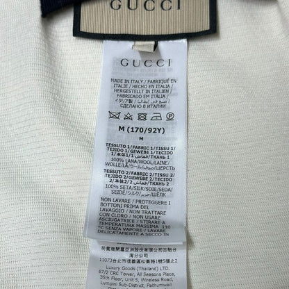 Gucci 23aw All-Over Silk Scarf Reversible Piping Knit Cardigan 749088 M(170)