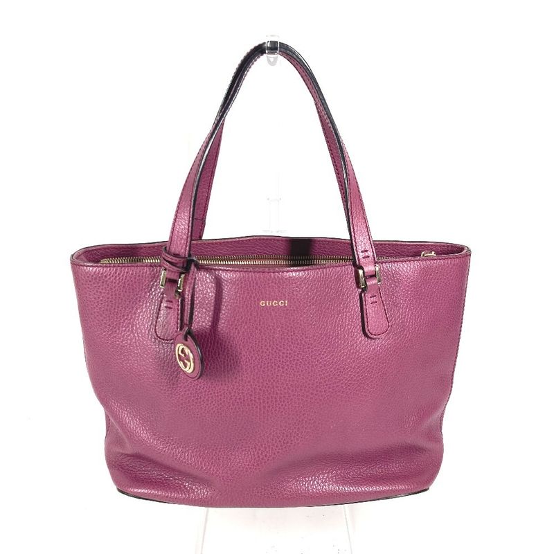 Gucci Shoulder Bag Interlocking G 388561 Leather Purple