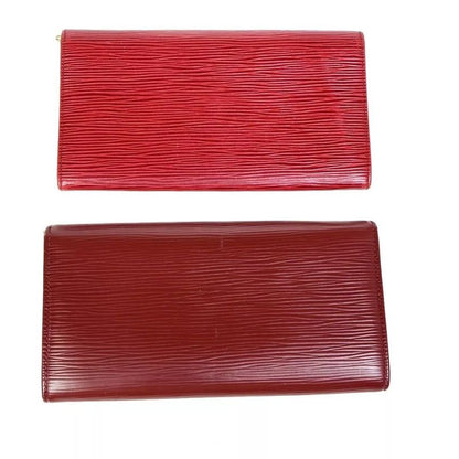 Louis Vuitton Long Wallet Epi Red Ruby Set Of Two 61ka294